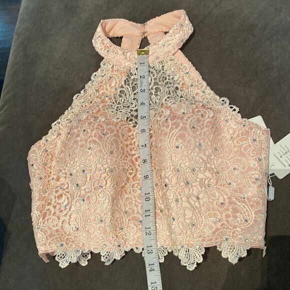 Women’s Satin & Lace Halter Short Prom Party Dress 2 Pieces Size 4 NWT - Picture 11 of 13